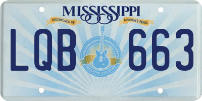 MS license plate LQB663