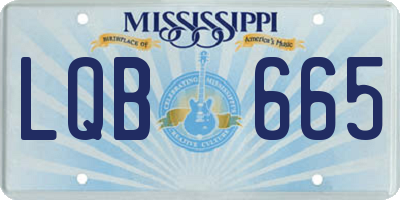 MS license plate LQB665