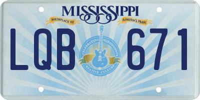 MS license plate LQB671