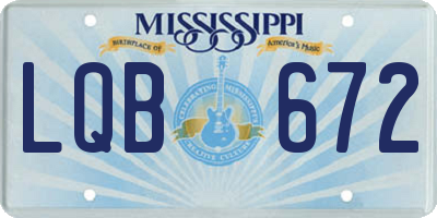 MS license plate LQB672