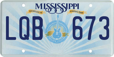 MS license plate LQB673