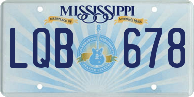 MS license plate LQB678
