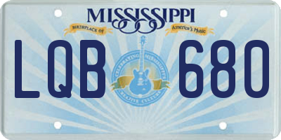 MS license plate LQB680