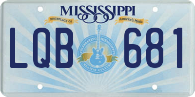 MS license plate LQB681