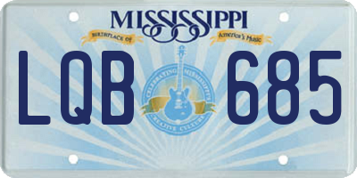 MS license plate LQB685
