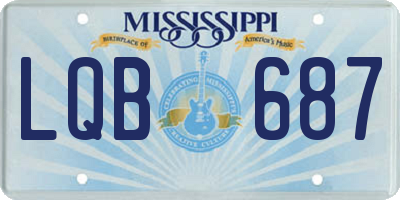 MS license plate LQB687