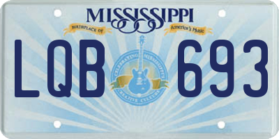 MS license plate LQB693