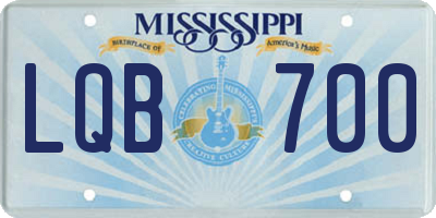 MS license plate LQB700