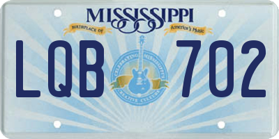 MS license plate LQB702