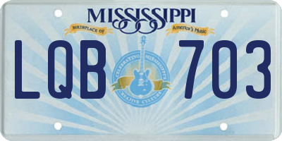 MS license plate LQB703