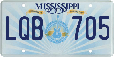 MS license plate LQB705