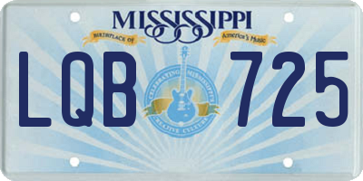 MS license plate LQB725