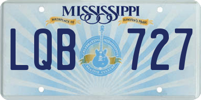 MS license plate LQB727