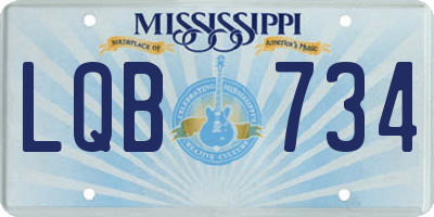 MS license plate LQB734