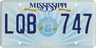 MS license plate LQB747