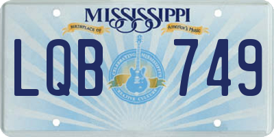 MS license plate LQB749