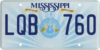 MS license plate LQB760