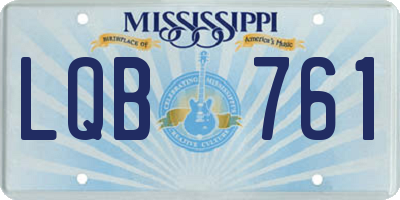 MS license plate LQB761