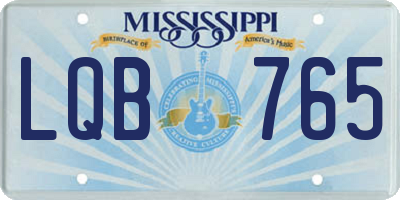 MS license plate LQB765