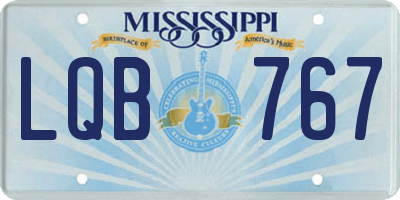 MS license plate LQB767