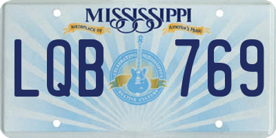 MS license plate LQB769