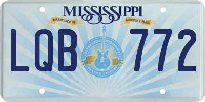 MS license plate LQB772