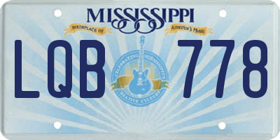 MS license plate LQB778
