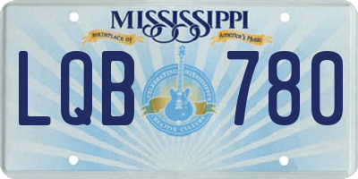 MS license plate LQB780