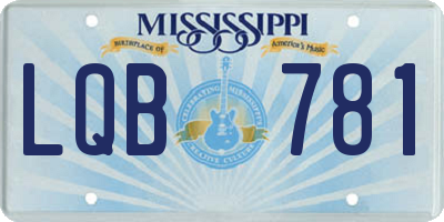 MS license plate LQB781