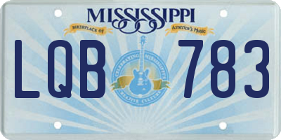 MS license plate LQB783