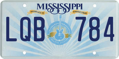 MS license plate LQB784