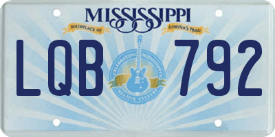 MS license plate LQB792