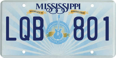 MS license plate LQB801