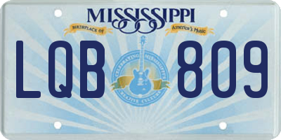 MS license plate LQB809