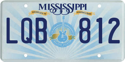 MS license plate LQB812