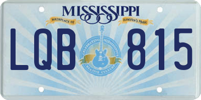 MS license plate LQB815