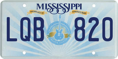 MS license plate LQB820