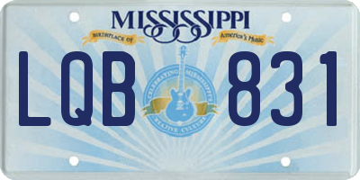 MS license plate LQB831