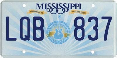MS license plate LQB837