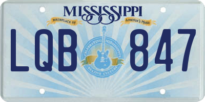 MS license plate LQB847