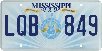 MS license plate LQB849