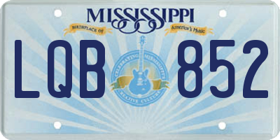 MS license plate LQB852