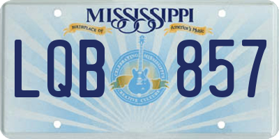 MS license plate LQB857