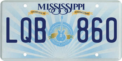 MS license plate LQB860