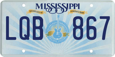MS license plate LQB867