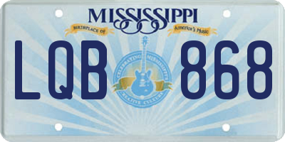 MS license plate LQB868