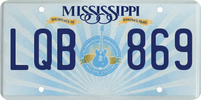 MS license plate LQB869