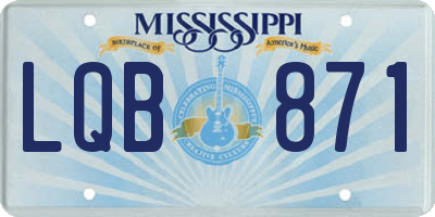 MS license plate LQB871