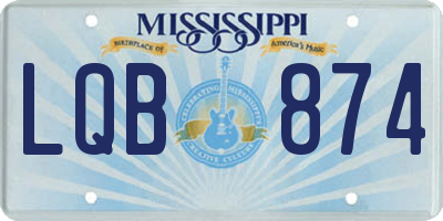 MS license plate LQB874