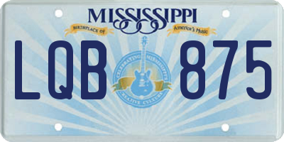 MS license plate LQB875